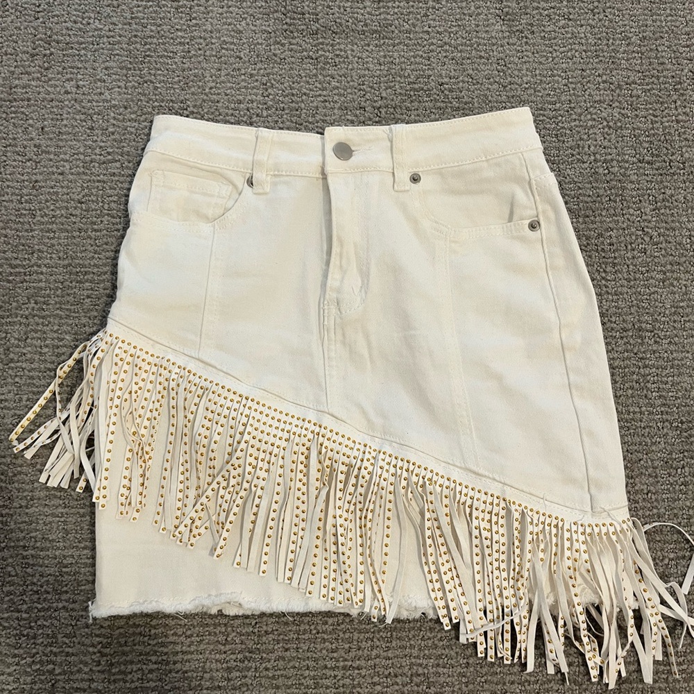 Fringe mini skirt